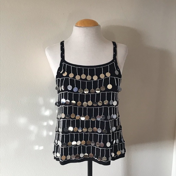 Joseph A Silk Tank top with beaded work - Picture 5 of 5